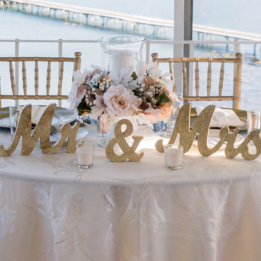 Gold Mr & Mrs Sparkle Table Sign
